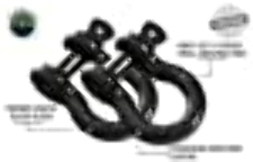 Recovery Shackle Overland Vehicle Systems 3/4" 4.75 Ton Black - Sold in Pairs