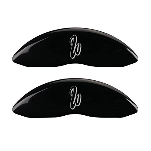 MGP 10235SWCWBK Caliper Covers Black Powder Coat Finish 'West Coast Customs Baseball' Logo Engraved Front Caliper Cover, (Set of 4)