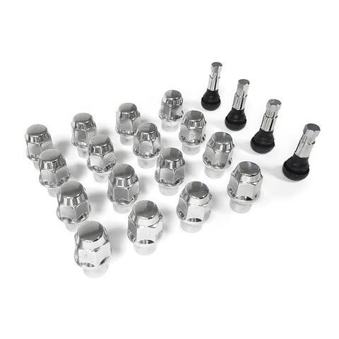 Installation Kit Legendary Wheels Set of (16) 1/2"-20 Lug Nuts - 3/4" Hex Head & (4) Valve Stems