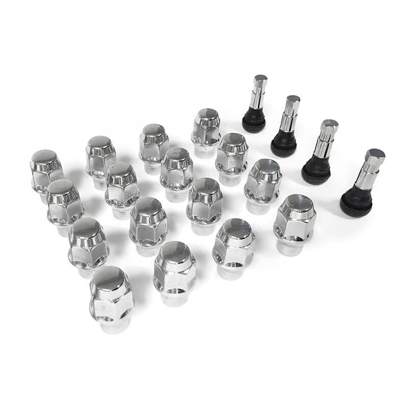 Installation Kit Legendary Wheels Set of (16) 1/2"-20 Lug Nuts - 3/4" Hex Head & (4) Valve Stems