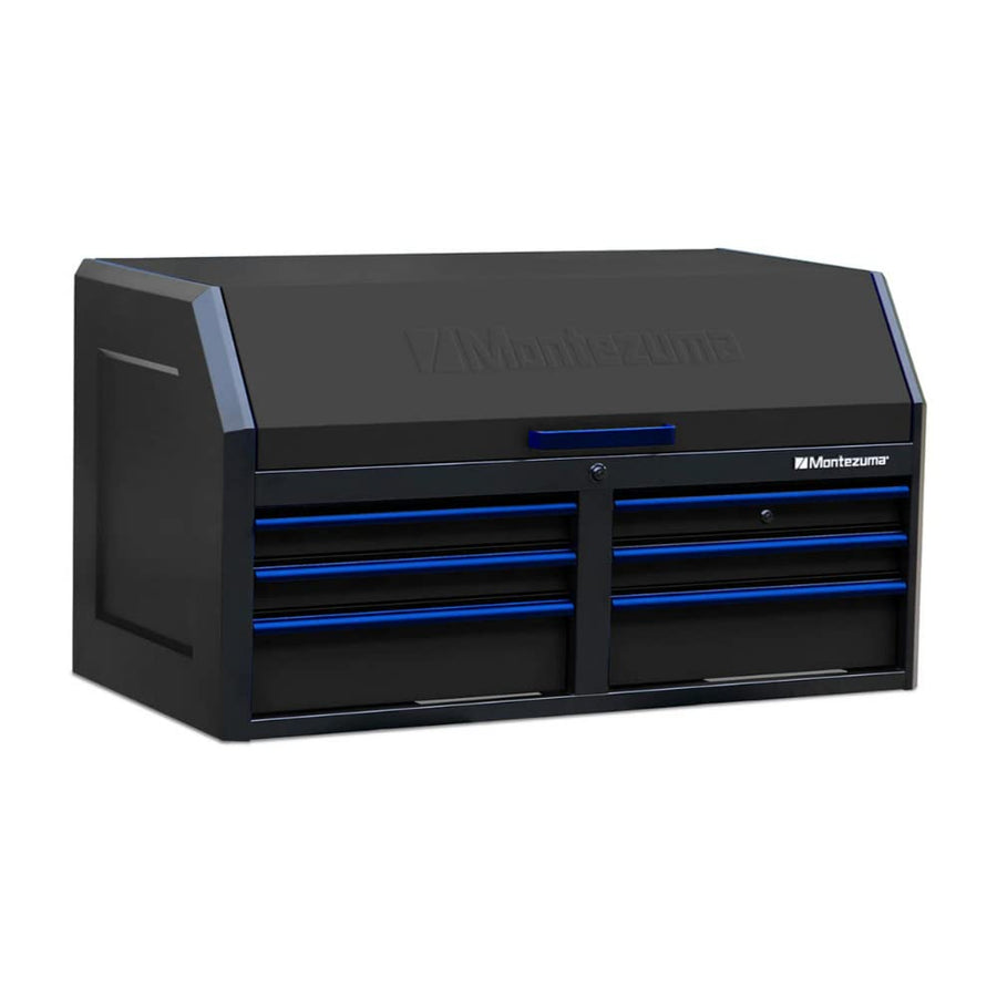 46" X 24" Montezuma Tool Box - 6 Drawer Tool Chest With Multiple Power Outlets & Black Powder Coat Finish - M462406CH