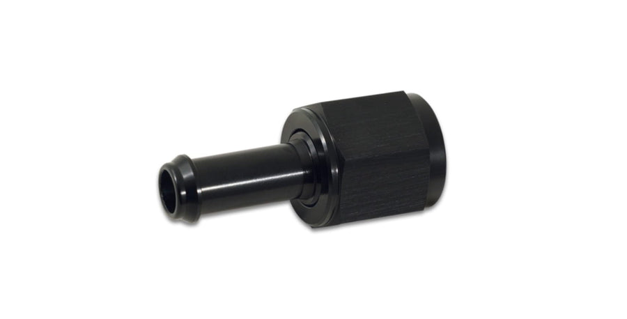 Vibrant Performance 11268 Adapter, Fitting, Straight, 16 AN Female to 1 in Hose Barb Swivel, Aluminum, Black Anodized, Each
