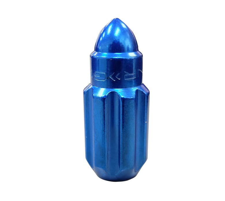 NRG Innovations M12 x 1.5 Steel Lug Nut Set NRG-LN-LS500BL-21 Bullet Shape, Anodized Finish 21 Pc Blue with Lock Key