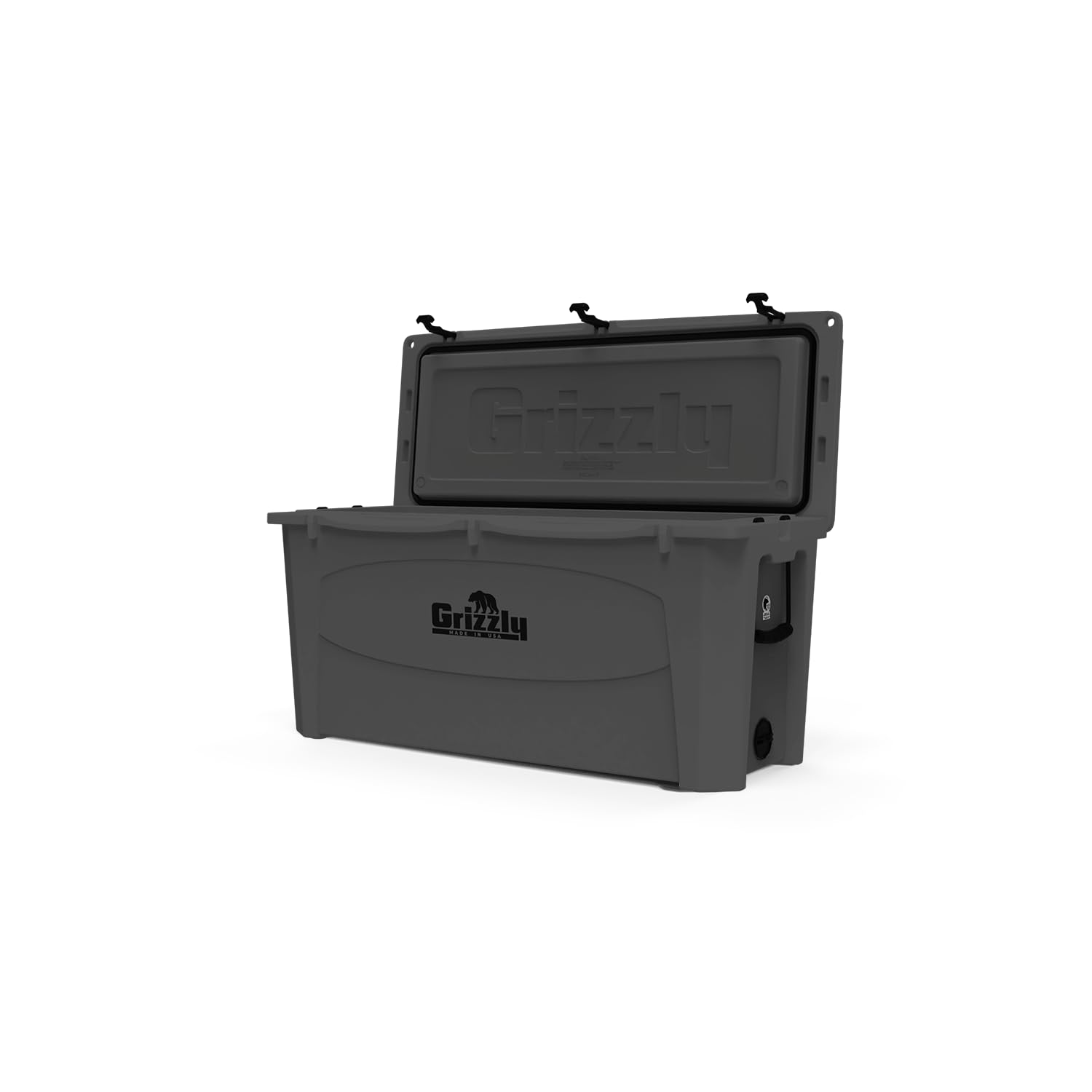 165 Cooler Grizzly | 165 qt Ice Chest Durable Rotomolded Insulated | Made in USA | Warranty for Life | for Beach Boat Camping Fishing Hunting | G165 | Stealth Gray