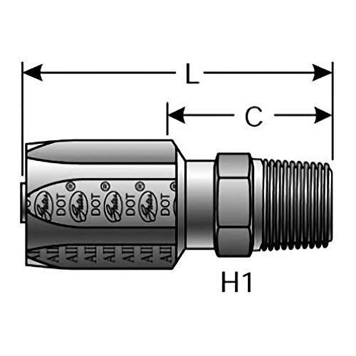 8C5-8RMP Gates Field Attachable for C5C, C5D and C5M Hose, Male Pipe NPTF, 30 Cone Seat, Steel, 13/32" ID