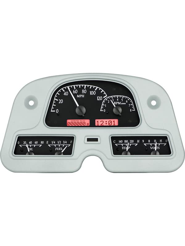 Dakota Digital VHX-62T-FJ-K-R Gauge System Analog Compatible with Toyota 1962-84 FJ40 Land Cruiser Black Alloy Red Backlighting