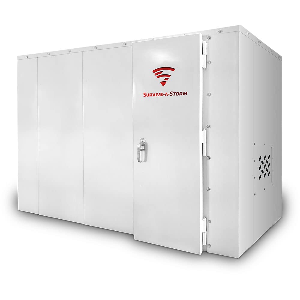 8x4 ShelterCube Panelized Steel Indoor Tornado Shelter (Door on 8-Ft Side) - FEMA Compliant - from Survive-a-Storm Shelters