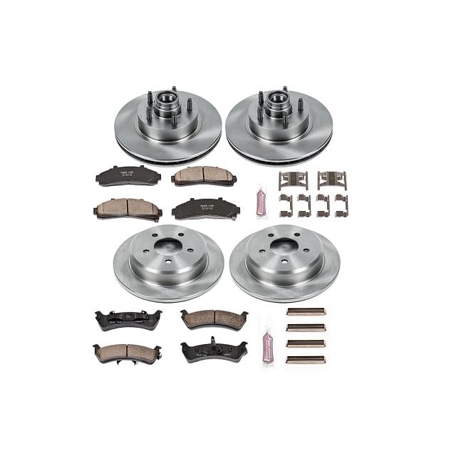 POWERSTOP Autospecialty KOE1855 Front and Rear Replacement Brake Kit-OE Brake Rotors & Ceramic Brake Pads For Ford Explorer, Ford Ranger, Mercury Mountaineer [Model Specific]