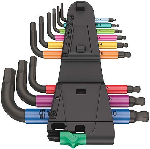 Wera 950/9 Hex-Plus Multicolour 2 L-key set, metric, BlackLaser 9 pieces