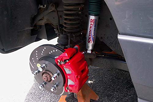 Power Stop S5054 Pair of Front High-Temp Red Powder Coated Calipers For 2007 - 2009 Chrysler Aspen | 2007 - 2009 Dodge Durango | 2009 - 2018 Ram 1500 [5 Lug] | 2019 - 2021 Ram 1500 Classic