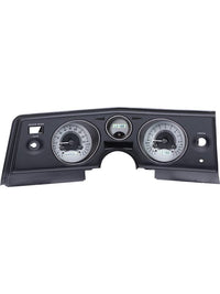 Dakota Digital VHX-69C-CVL-S-W Analog Dash Gauge System with Chevy 1969 Chevelle, Malibu and El Camino, Silver Alloy Style, White Backlighting