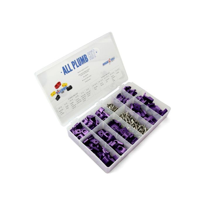 All Plumb T-CLAMP KIT, 3/16" to 3/8" Single and 5/16" to 3/8" Double Clamps, Purple