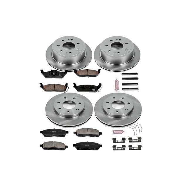 POWERSTOP Autospecialty KOE4006 Front and Rear Replacement Brake Kit-OE Brake Rotors & Ceramic Brake Pads For Ford F-150 2004-2008, Lincoln Mark LT 2006-2008 [Model Specific]
