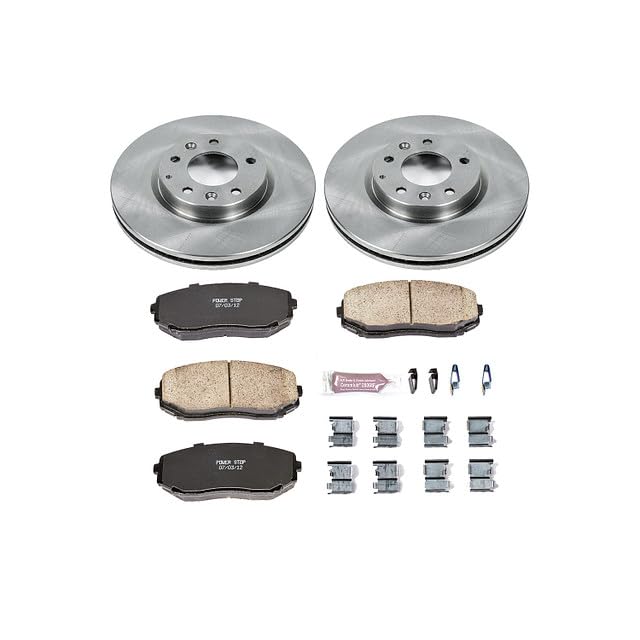 POWERSTOP Autospecialty KOE4676 Front Replacement Brake Kit-OE Brake Rotors & Ceramic Brake Pads For Mazda CX-7 2007-2012 [Model Specific]