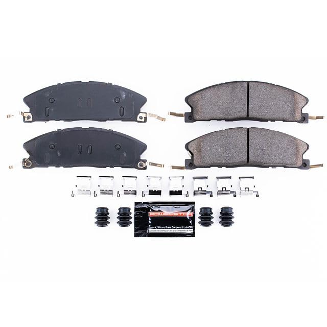 Power Stop Z23-1611 Brake Pads Front Ceramic with Hardware For Explorer, Flex, Police Interceptor Sedan, Police Interceptor Utility, Special Service Police Sedan, Taurus, MKS, MKT [Model Specific]