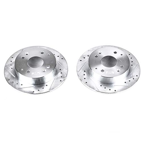 Power Stop Rear JBR799XPR Drilled & Slotted Evolution Rotor Pair For Acura CL 1998-1999, Honda Accord 1998-2002 [Model Specific]