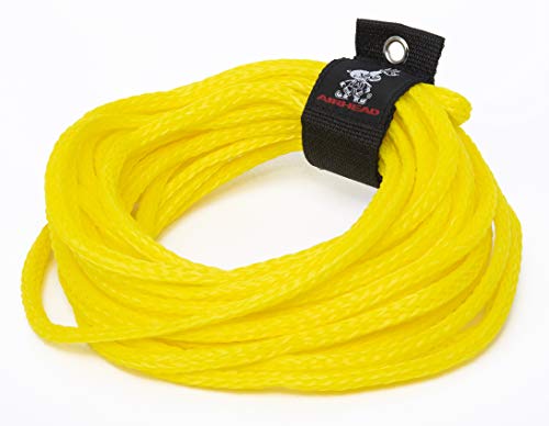Tow Rope Airhead for 1 Rider Towable Tubes, 1 Section, 50-Feet, Yellow