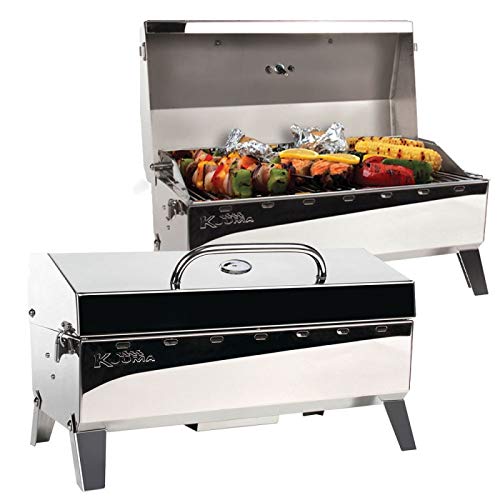 Kuuma Grill-StowNGo160, Gas w/EU-Style Fitting w/Therm&Igniter - Camco Manufacturing