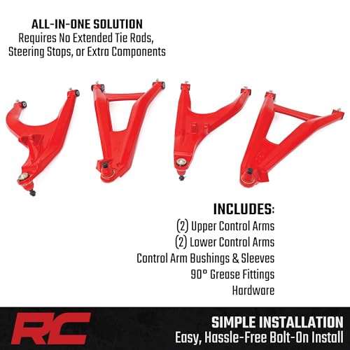 2" High Clearance A-Arms Rough Country for Can-Am Defender HD8/HD9/HD10-97041RED