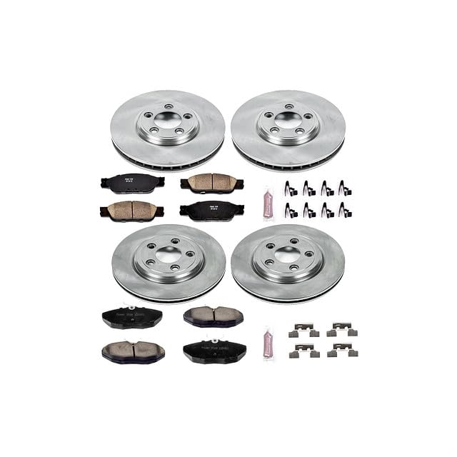 Power Stop Autospecialty KOE1355 Front and Rear Replacement Brake Kit-OE Brake Rotors & Ceramic Brake Pads For Jaguar S-Type 2003-2004 [Model Specific]