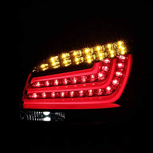 Spec-D Tuning LED Bar Tail Lights Red Smoke Lens Compatible with 2008-2010 BMW E60 5-Series 4 Door Left + Right Pair Assembly