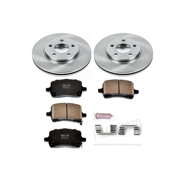 POWERSTOP Autospecialty KOE1617 Front Replacement Brake Kit-OE Brake Rotors & Ceramic Brake Pads For Chevrolet Malibu 2004-2008, Pontiac G6 2006-2007 [Model Specific]