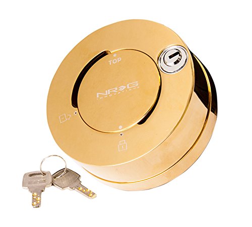 6-Holes Patterns Style NRG Innovations Steering Wheel Quick Release Short Hub Adapter, Quick Lock w/Keys, Chrome Gold, NRG-SRK-101CG