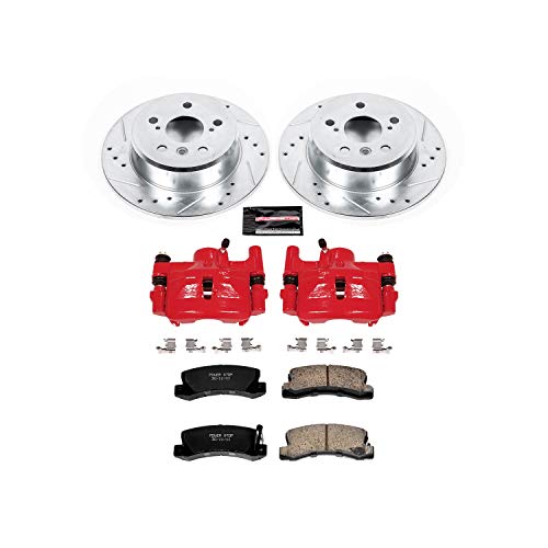 Power Stop Z23 Evolution Sport Rear Caliper Brake Kit- Brake Rotor, Brake Caliper and Carbon-Fiber Ceramic Brake Pads For Lexus ES300 1992-1996 [Model Specific]