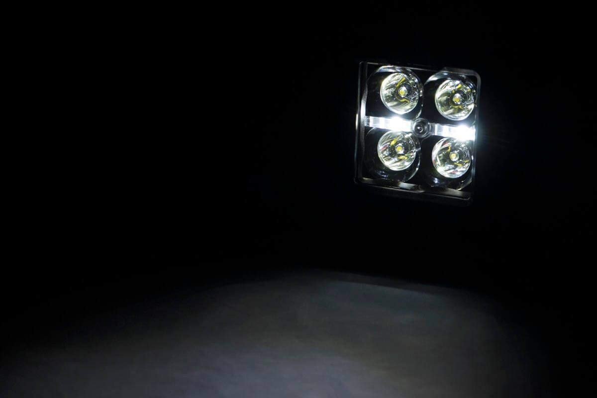 Rough Country Black Series 2" Flush Mount LED Lights | Amber DRL - 70803BLKDRL