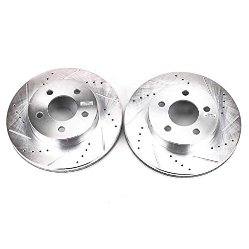 Power Stop AR8749XPR Evolution Front Drilled & Slotted Rotor Pair For Jeep Liberty 2002-2007 [Model Specific]