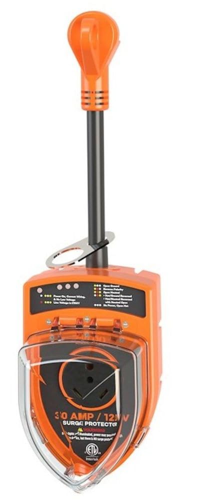 30 Amp Arcon 19758 Portable 120 Volt RV Surge Protector with CETL Certification, 3600 Joules Power Surge Protection, Low Voltage & Fault Indicator Lights, Lock and 36 Inch Cable Included
