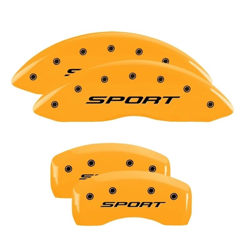 MGP 10252SSPTYL Caliper Covers Sport (2015) Yellow Powder Coat Finish, Black Characters, Set of 4