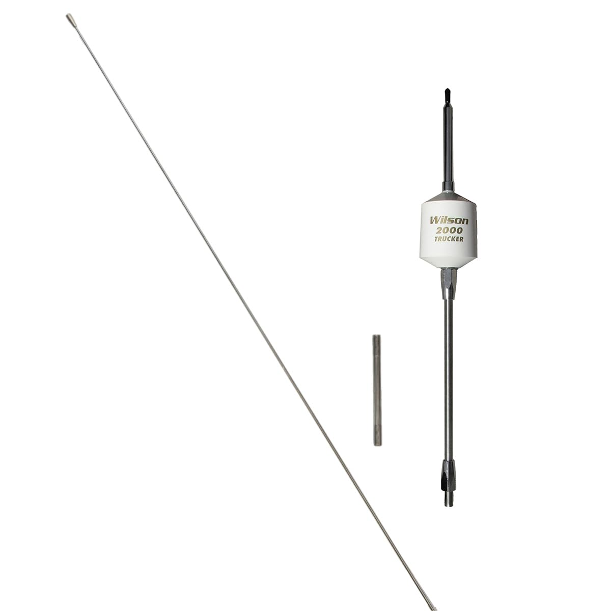 Wilson T2000 Series 305-497 Black Mobile CB Trucker Antenna with 10-Inch Shaft 49-Inch Steel Whip 3500 Watts AM|FM Ready CB Radio Antenna - White