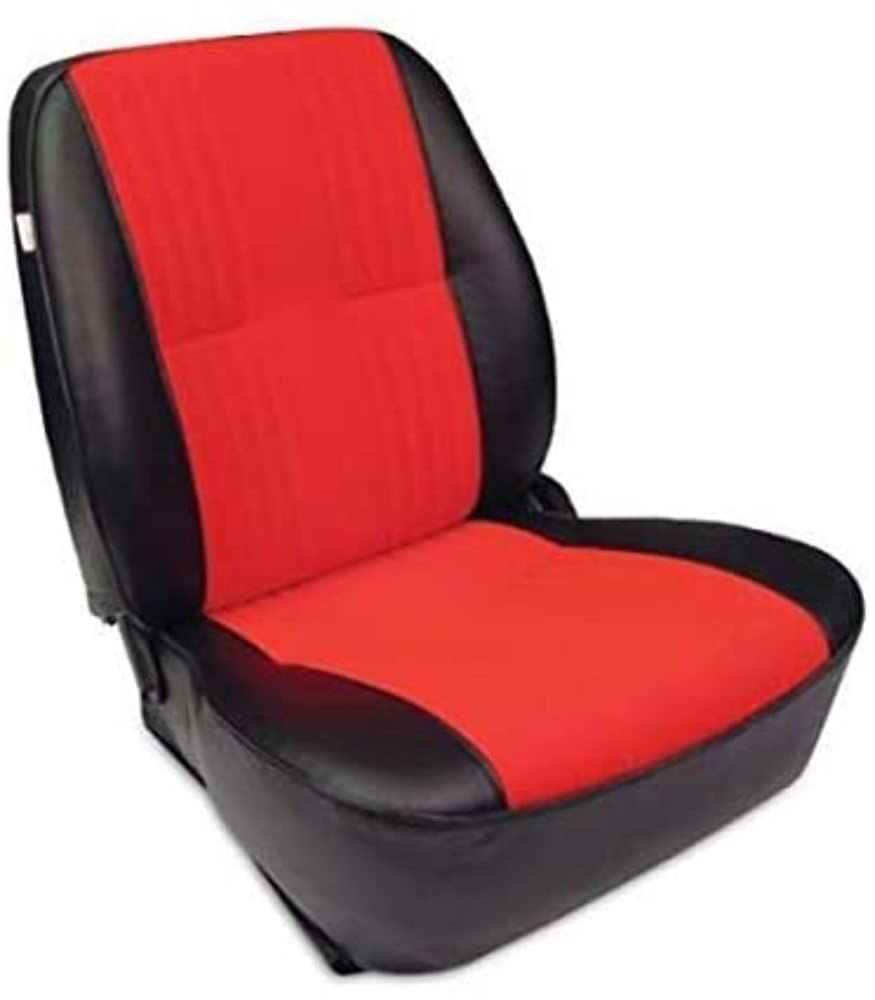 Pro90 by Scat ProCar Low Back Recliner Right Black Vinyl Trim, Red Velour Insert