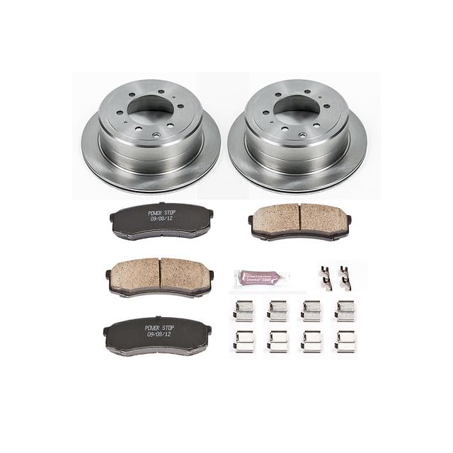 POWERSTOP Autospecialty KOE1156 Rear Replacement Brake Kit-OE Brake Rotors & Ceramic Brake Pads For Lexus LX450 1996-1997, Toyota Land Cruiser 1993-1997 [Model Specific]