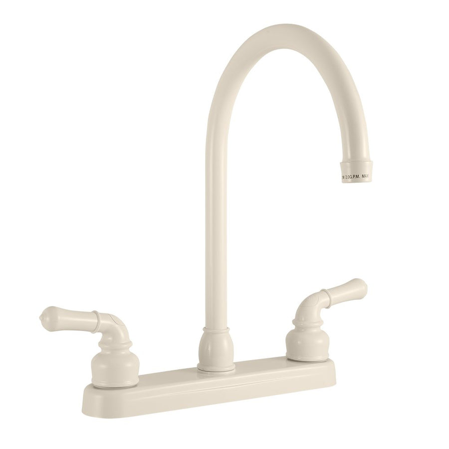 Dura Faucet RV J-Spout Kitchen Sink Faucet DF-PK330HC-BQ (Bisque Parchment)