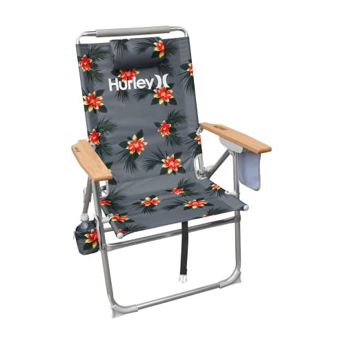Hurley Wood Arm Hi-Boy Beach Chair, One Size, Moana Storm