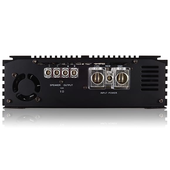 Sundown Audio 4/5-Channel Class D Full Range Car Amplifier SFB 1 Ohm, Brazilian Style Amp with Variable HPF/LPF, Bass Boost, Clipping Remote for Car & Marine Audio (SFB-1800.5-5-Channel)