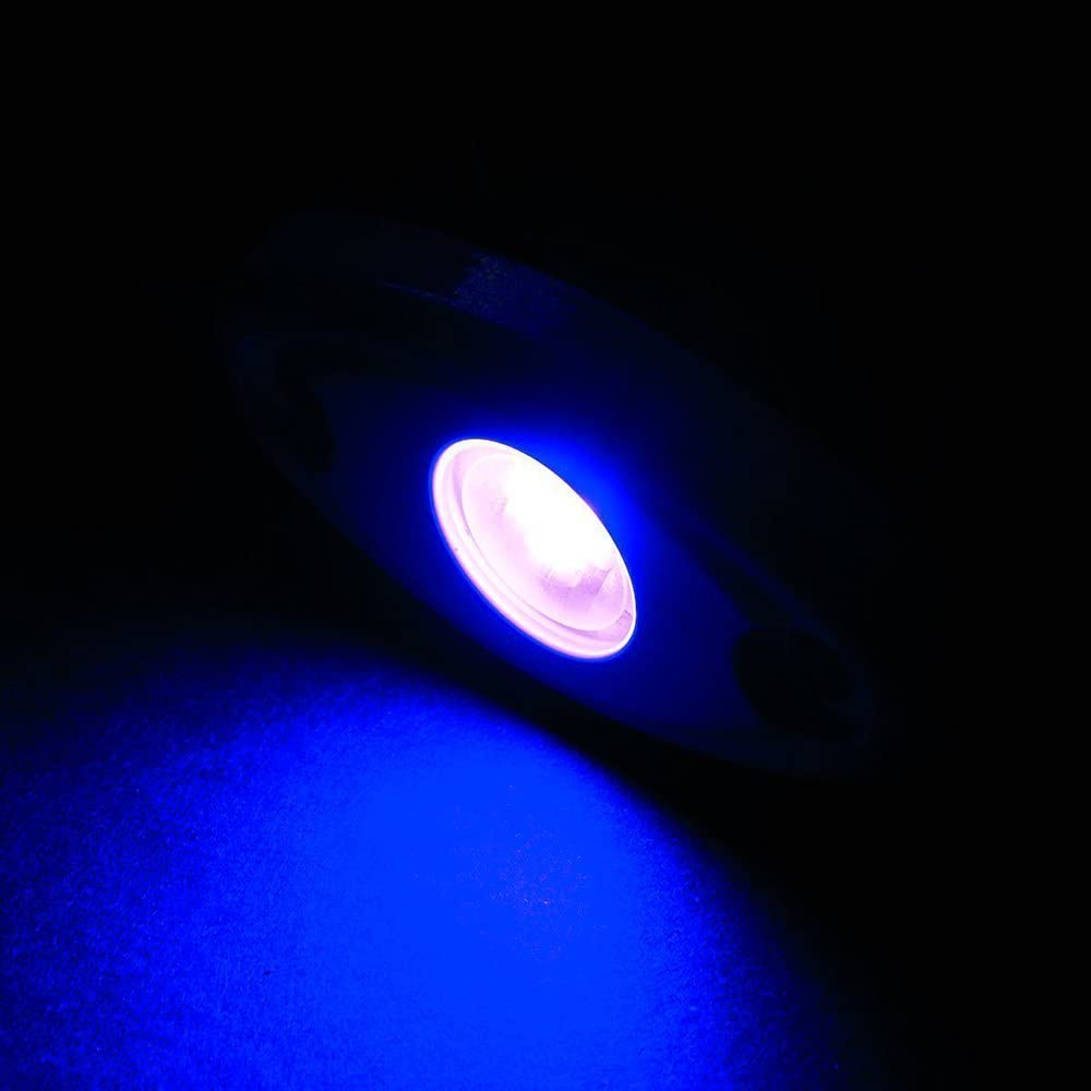 High Intensity T-H Marine Oval LED | Boat Courtesy/Rock Light for Overhead Deck Lighting or Trailer Lights | Black Housing - RGB LED
