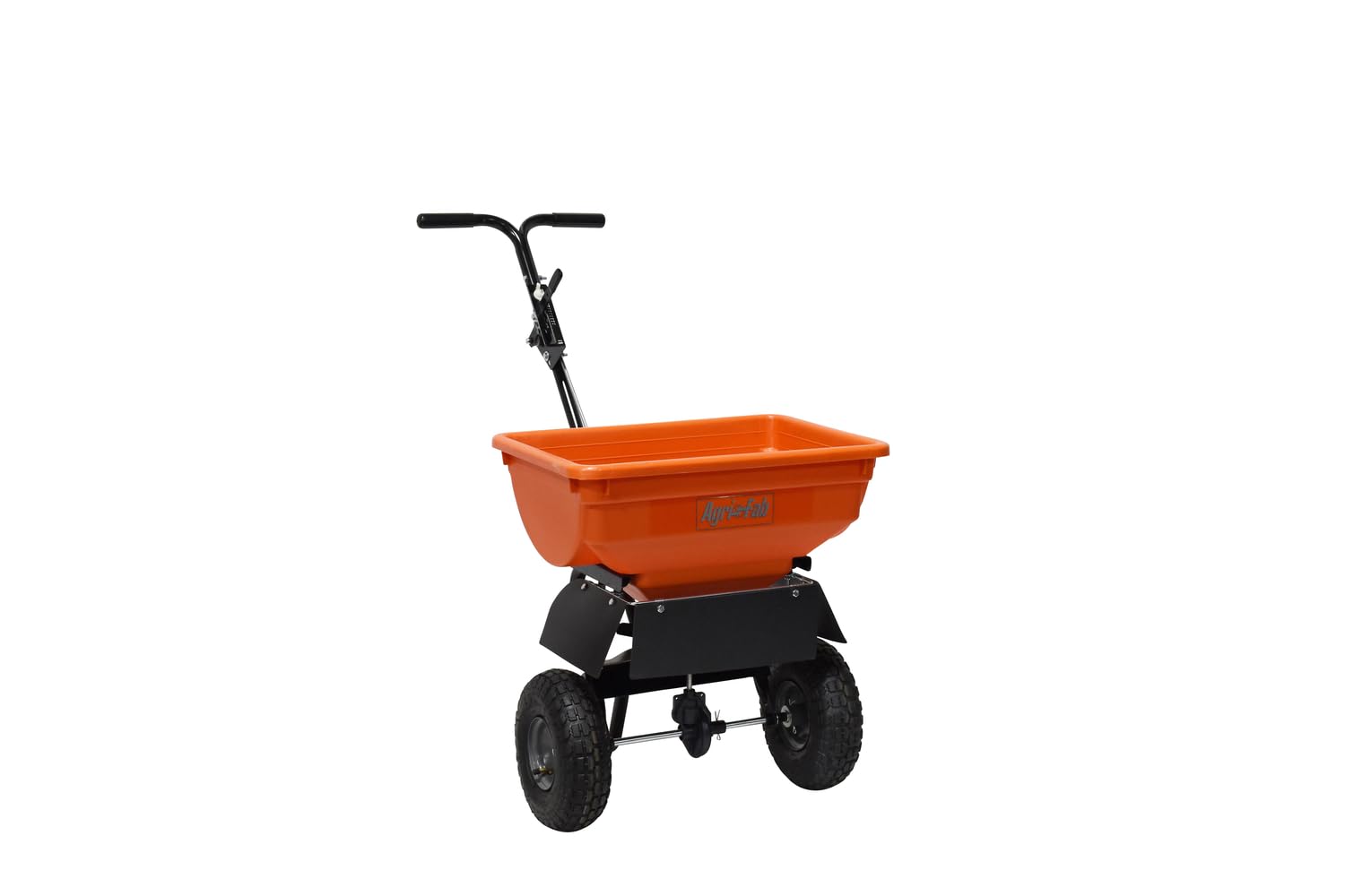 Agri-Fab 45-0575, Push Ice Melt Broadcast Spreader 85lb Capacity, Approximately Coverage of ¼ Acre (14,000 sq. ft.), 10-Ft Spread Width, Direct Rod Control, Includes Grate and Built in Deflector
