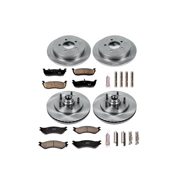 POWERSTOP Autospecialty KOE1919 Front and Rear Replacement Brake Kit-OE Brake Rotors & Ceramic Brake Pads For Ford Expedition, Ford F-150, Ford F-150 Heritage, Lincoln Navigator [Model Specific]