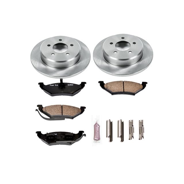 Power Stop KOE5149 Rear Replacement Brake Kit-OE Brake Rotors & Ceramic Brake Pads For Town & Country, Grand Caravan, Plymouth Grand Voyager, Plymouth Voyager [Model Specific]