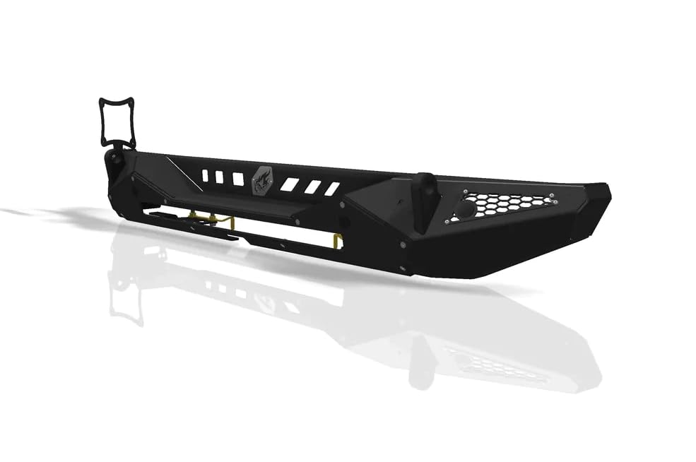 CrawlTek Rear Bumper Blaze - Cutout for 30" Light Bar - Black Compatible with 2018-2023 Jeep Wrangler JL