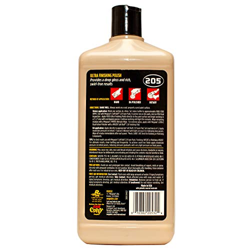 Meguiar's Ultra Finishing Polish M205 Mirror Glaze, Easy-to-Use Formula for Impeccable Shine, Multiple Ways to Apply Mirror Glaze, Removes Defects and Swirls for a High Gloss, 32 Oz Container