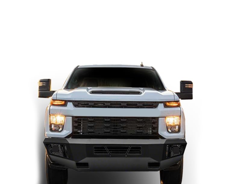 Heavy Duty Black Horse Armour Front Bumper Matte Black Compatible with 2020-2023 Chevrolet Silverado 3500 HD|2020-2023 Chevrolet Silverado 2500 HD-AFB-SI25-20