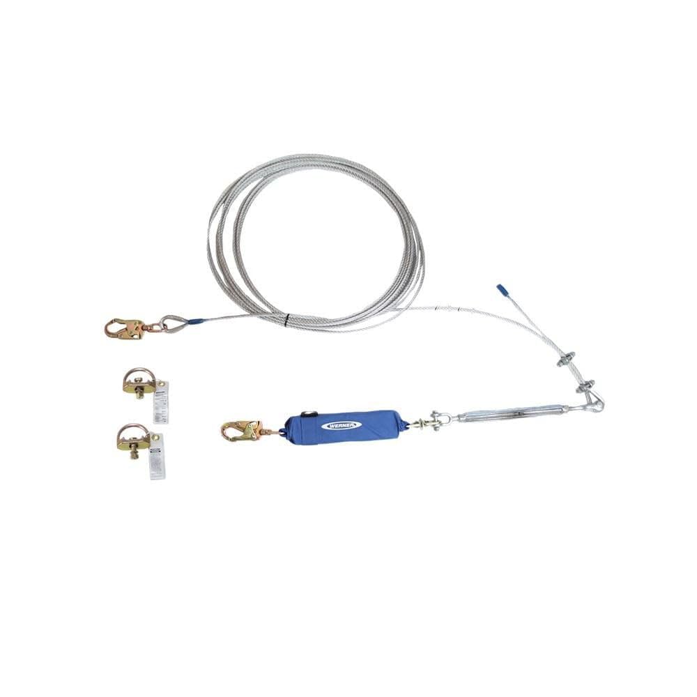 60 Ft. Werner 2-Man Cable Horizontal Lifeline System D-Bolt Anchor