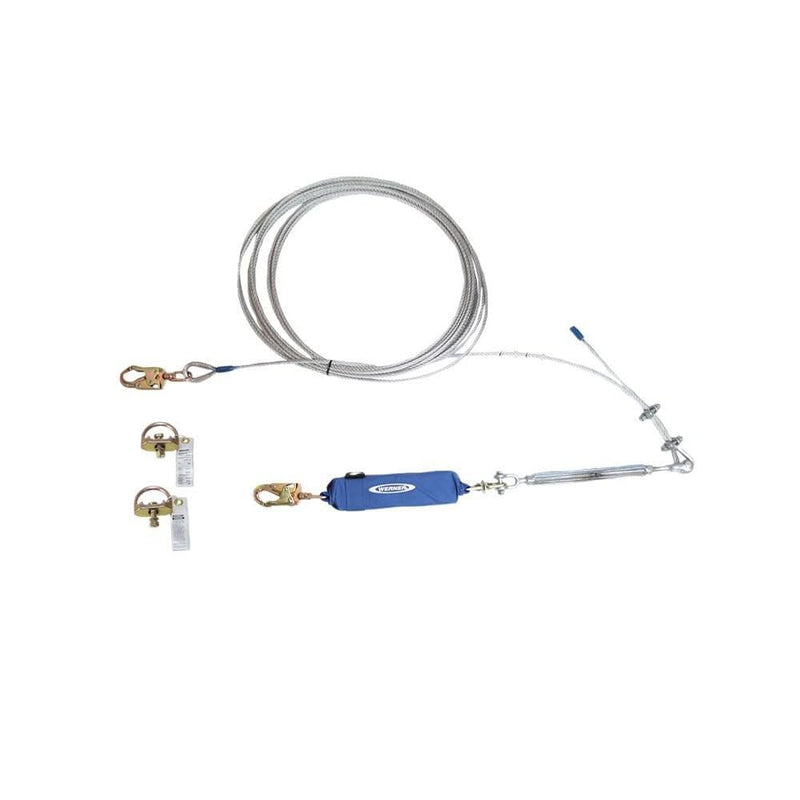 60 Ft. Werner 2-Man Cable Horizontal Lifeline System D-Bolt Anchor