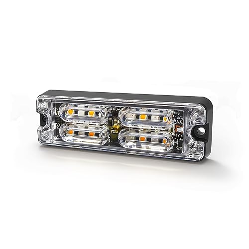 ECCO 12 High-Intensity Directional LEDs Amber White LED 1.4 amps 12V 24V Surface Mount Waterproof Warning Light Construction Caution Lights for Truck Off Road car Commercial Vehicles, 5 Year Warranty