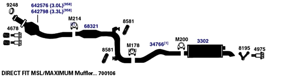 Exhaust Muffler AP Exhaust Products 3302