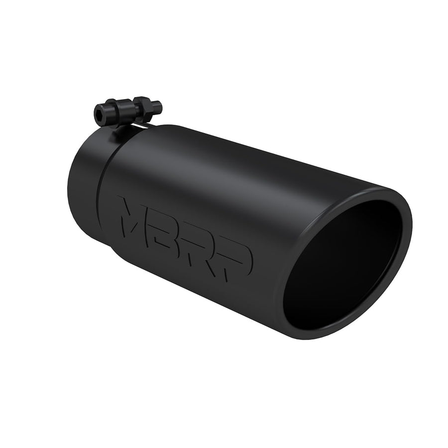 MBRP 4 O.D. Universal Tip Angled Rolled End 3.5 inlet 10 length- Black Finish